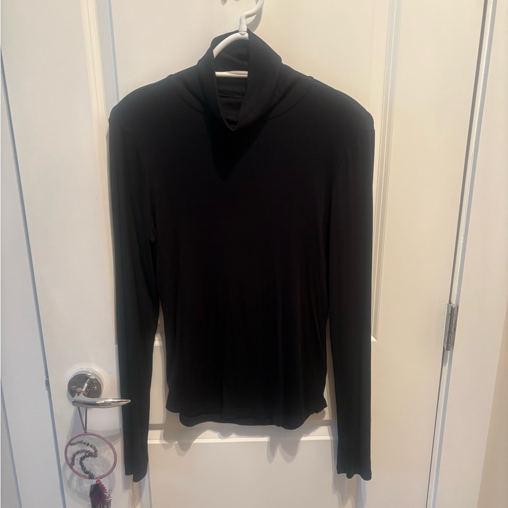 Sunday Best Black Long-Sleeve Turtleneck Top